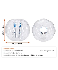 Vevor Inflatable Bumper Ball 1-Pack Pvc Sumo Zorb Ball for Teen and Adult