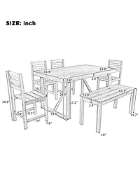 Streamdale Furniture Acacia Wood Outdoor Table and Chair Set