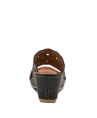 Spring Step Women's Leather Wedge Sandal with Comfort Insole
