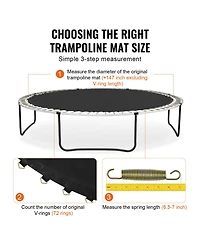 Vevor Replacement Trampoline Mat Fits 14ft Frame 72 V-Ring 6.5"-7" Spring Length