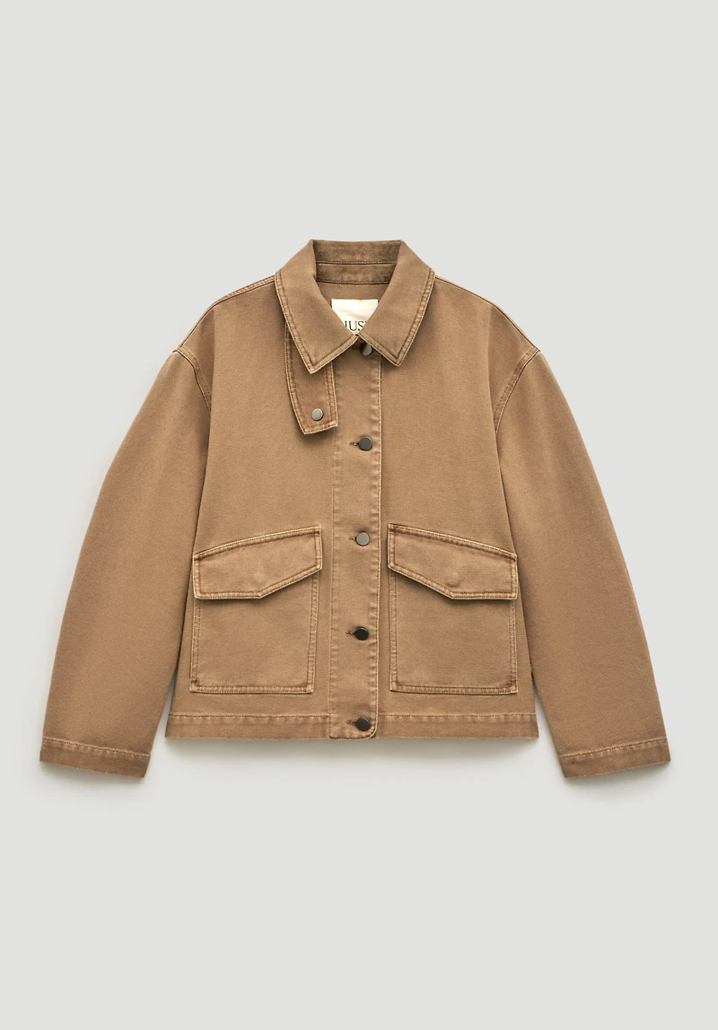 Hush Women's Womne's Elara Washed Funnel Neck Utility Jacket