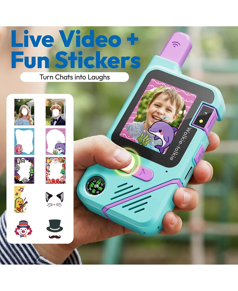 Contixo TK1 Kids Walkie Talkies 2-Pack, Video and Voice Communication Toy, Flashlight, Changer, Rechargeable