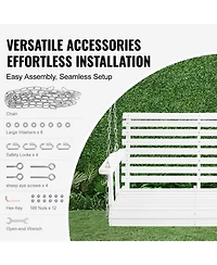 Vevor Porch Swing Bench Wooden Hanging Outdoor Garden Patio Courtyard