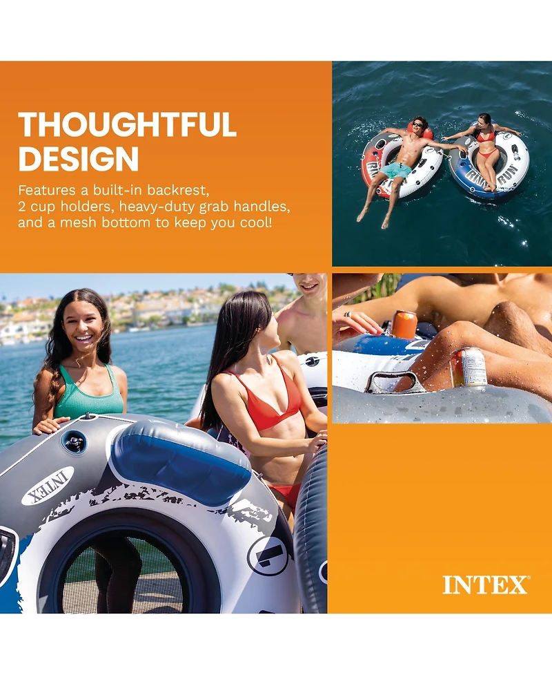Intex River Run 1 Person Inflatable Tube Raft Float for Lake, Pool, and River