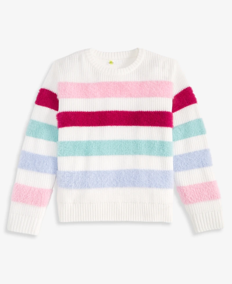 Epic Threads Girls' Xs-xl Crewneck Feather-Stripe Sweater, Macy's Exclusive