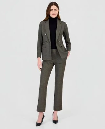 Anne Klein Faux Double Breasted Blazer Half Sleeve Top Pull On Pants