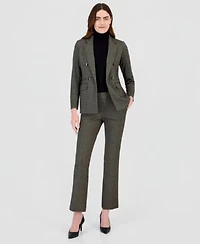 Anne Klein Faux Double Breasted Blazer Half Sleeve Top Pull On Pants