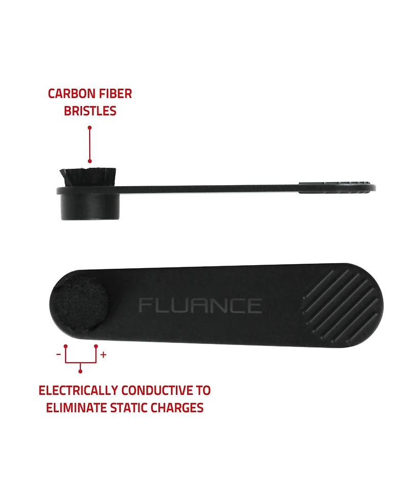 Fluance Anti-Static Carbon Fiber Stylus Cleaning Brush - Gently Removes Dust and Static from the Record Stylus