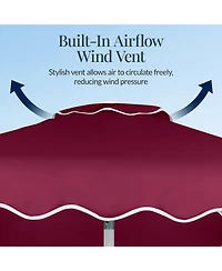 Best Choice Products 7.5feet Patio Market Umbrella with Wavy Trim, Fade-Resistant, Crank and Tilt