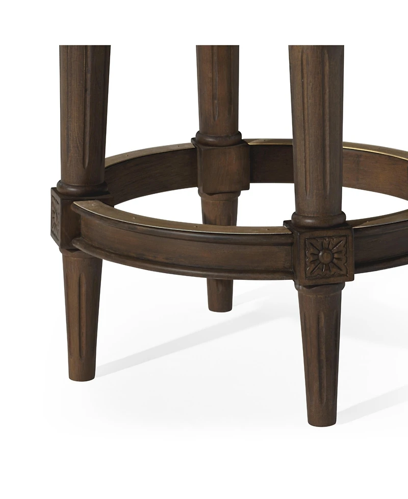 Maven Lane Pullman Backless Counter Stool in Walnut Finish w/ Marksman Saddle Leather