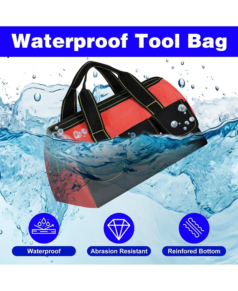 Xdovet Tool Bag Waterproof Hard Bottom Heavy Duty Multi Pockets