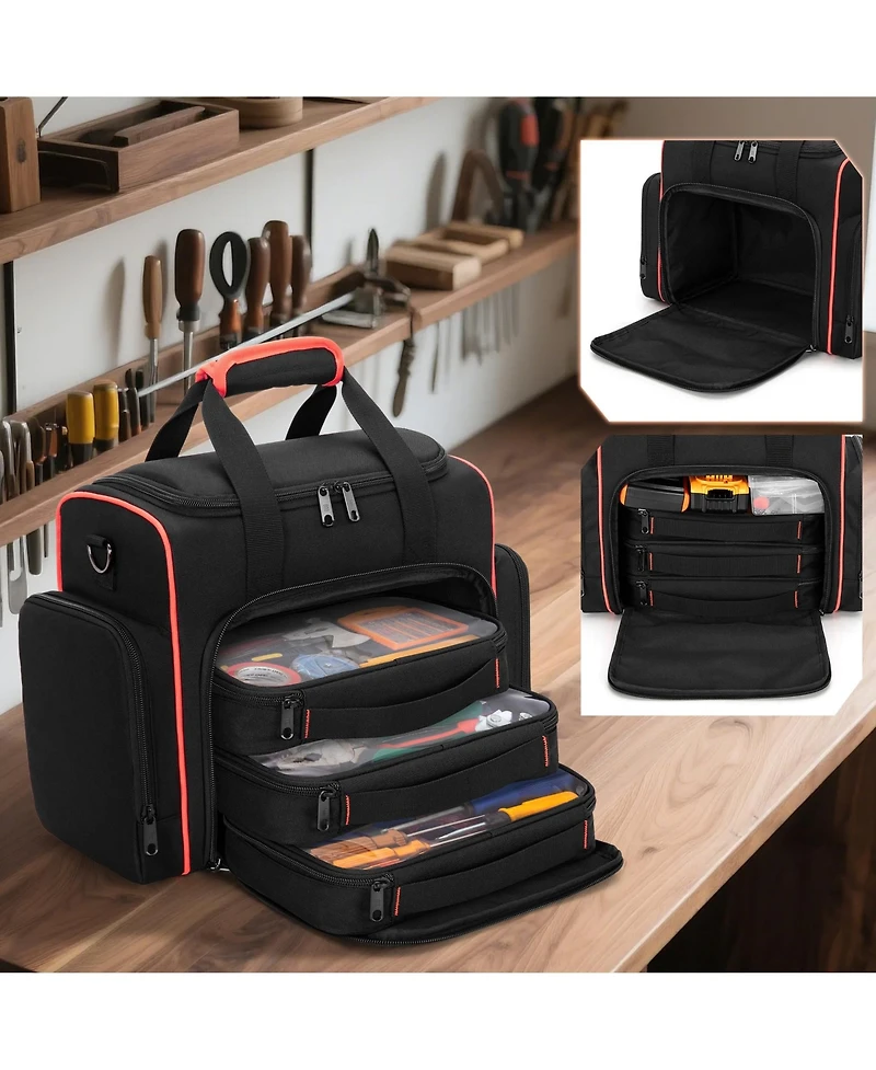 Xdovet Tool Bag 3 Removable Cases 2 Layers Tote