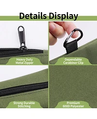 Xdovet Tool Bag Zipper Pouch Carabiner Metal Multipurpose