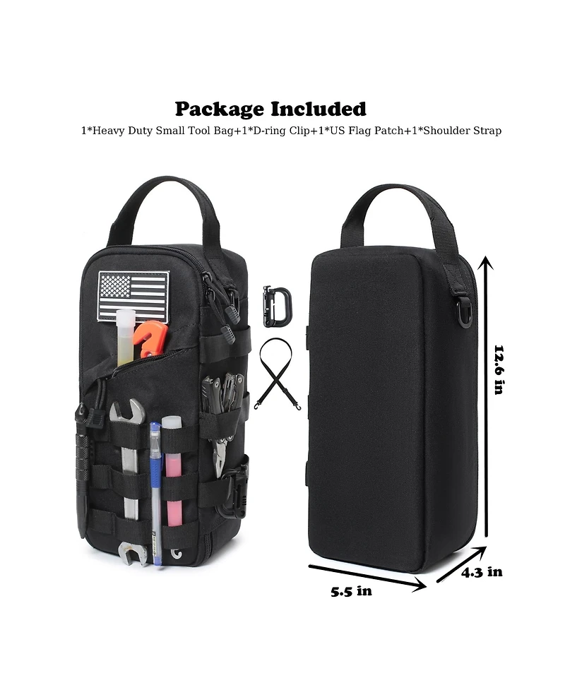 Xdovet Multifunctional Storage Pouch – Zippered Pouch with D-Ring