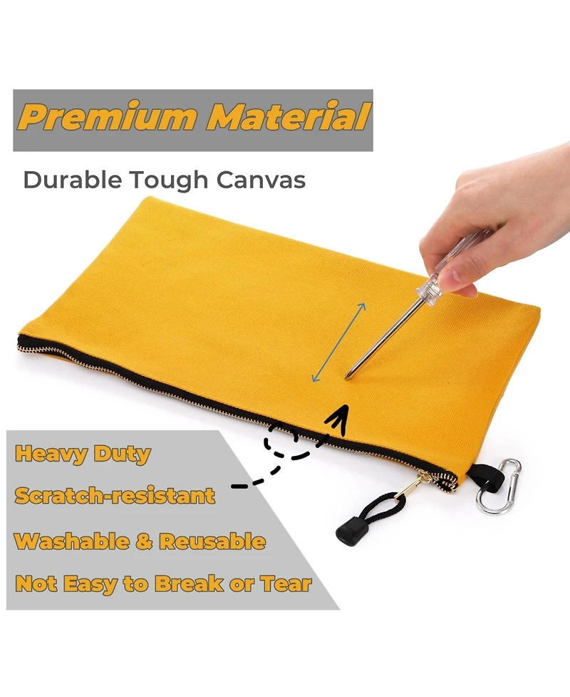 Xdovet Canvas Tool Pouch Zipper Utility Bag Carabiner