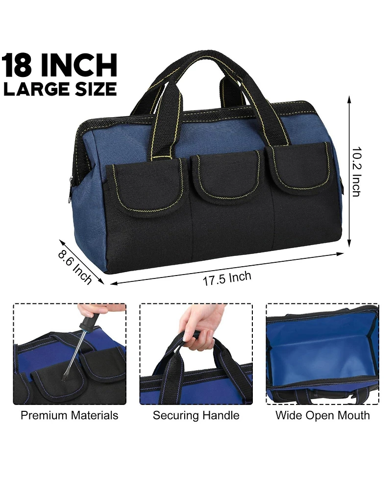 Xdovet Heavy-Duty Tool Bag with Waterproof Hard Base – Suitable for Electricians Carpenters and Technicians