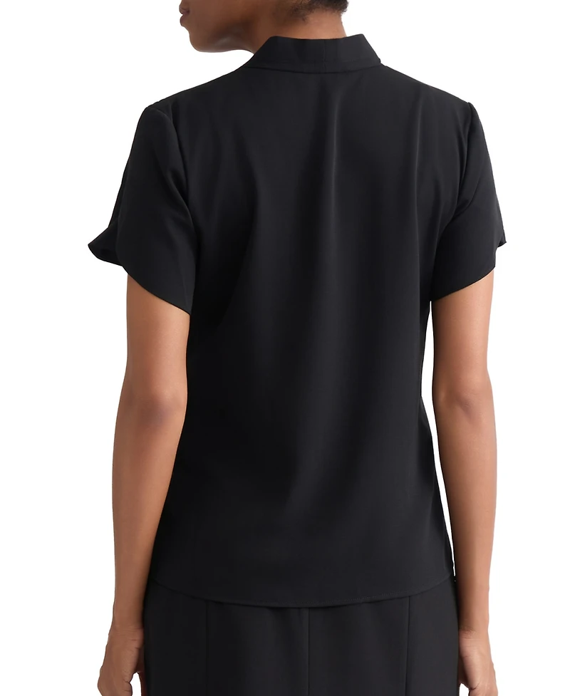 Jones New York Petite Petal-Sleeve Blouse
