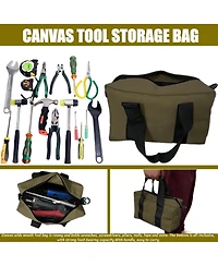 Xdovet Tool Bag Heavy Duty Canvas Organizer Tote For Wrenches Pliers