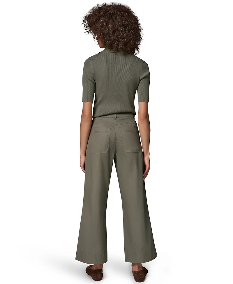 Donna Karan Weekend Women's Cotton Twill Wide-Leg Mid-Rise Pants,