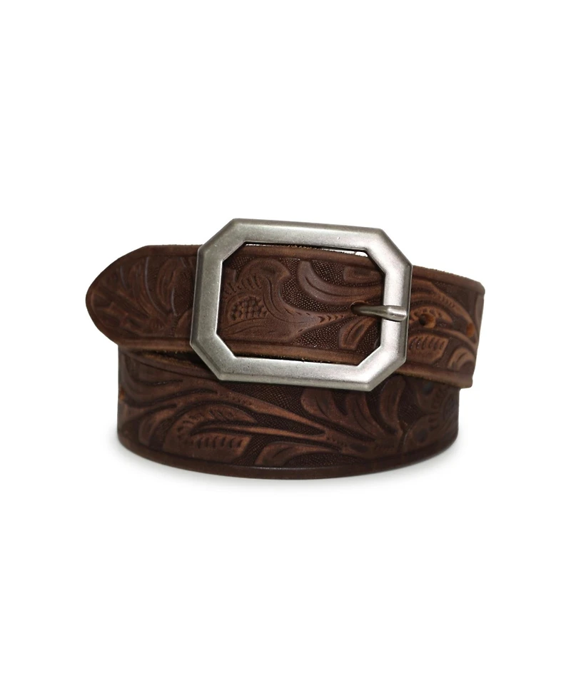belle & bloom Women's Stand By Me Embossed Leather Belt