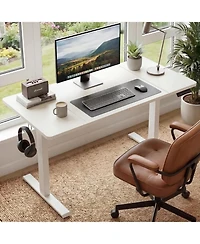 homfan Electric Standing Desk with Splice Board, 2 Hooks and 3 Memory Presets