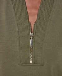 Donna Karan Weekend Women's Half-Zip V-Neck Top