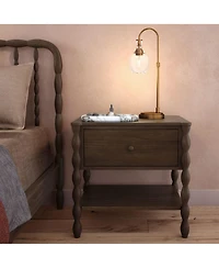 Plank+Beam Jenny Lind Nightstand with 1 Drawer and Bottom Shelf, Blonde