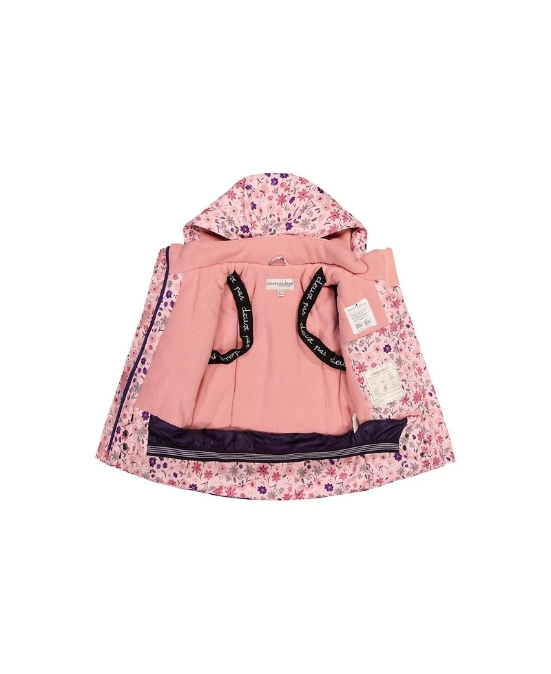 Deux par Toddler Girls s' 2T-4T Two Piece Play Snowsuit Pink Mini Flower Print