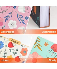 Decorative File Folders Floral Letter Size 84 Pack Tabbed Office School