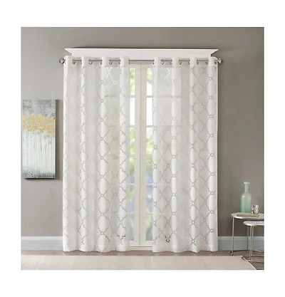 Avobird Fretwork Burnout Sheer Curtain Panel Only 1 Piece Panel