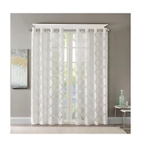 Avobird Fretwork Burnout Sheer Curtain Panel Only 1 Piece Panel
