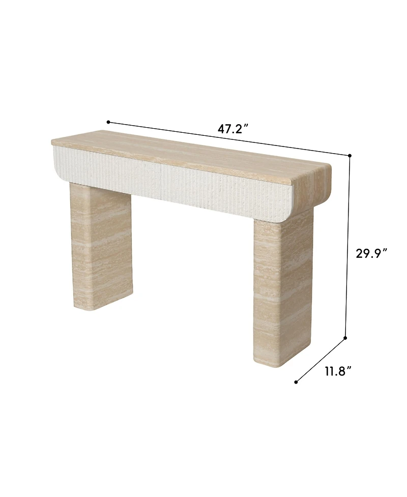 Clihome Modern Freestanding Console Table, 42.24 Inch Mdf Entryway Table with 2 Invisible Handle Drawers