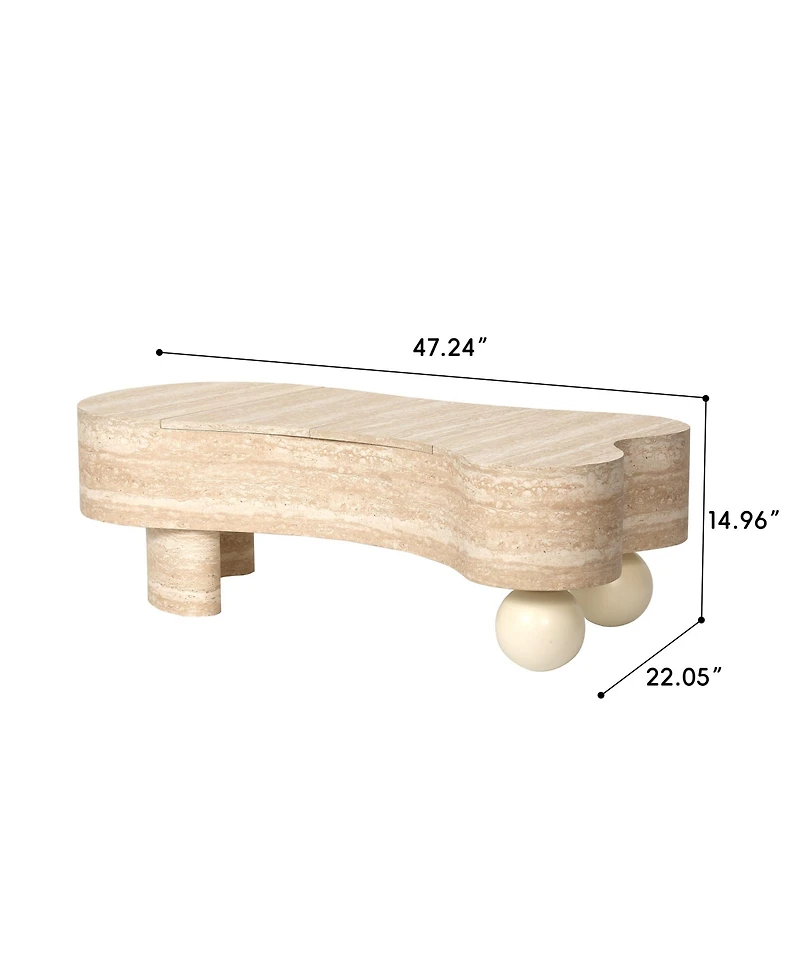 Clihome Irregular Flip Top Coffee Table, Modern Mdf End Table Side Table with Hidden Storage