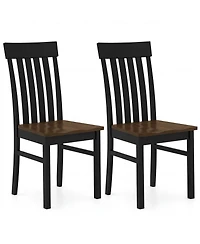 Gymax Dining Chairs Set of Dining Room Chairs with Hollowed Backrests and Wood Seats