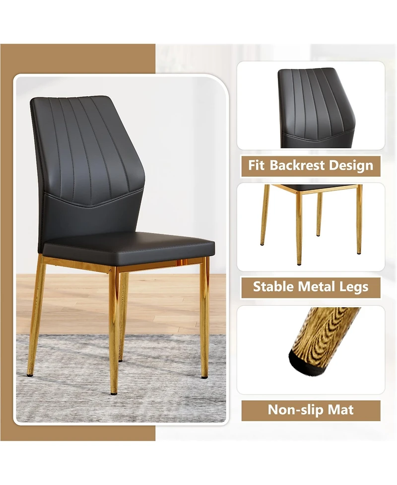Sailvan Dining Chairs - Ergonomic Pu Backrest