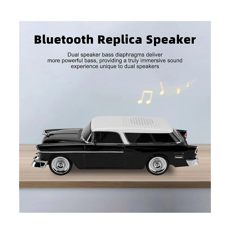 Artudatech Retro Car Bluetooth Speaker with Tws Stereo, Led Party Lights and Fm Radio