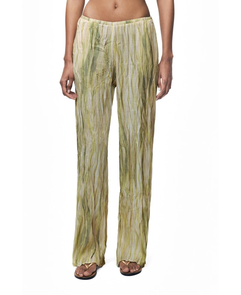 Nocturne Women's Abstract Print Straight Leg Trousers