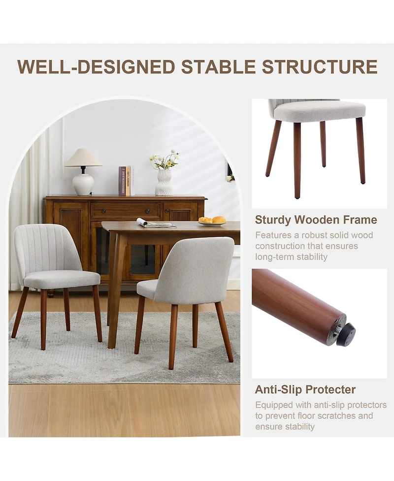 homfan Modern Upholstered Dining Chair Set of 2