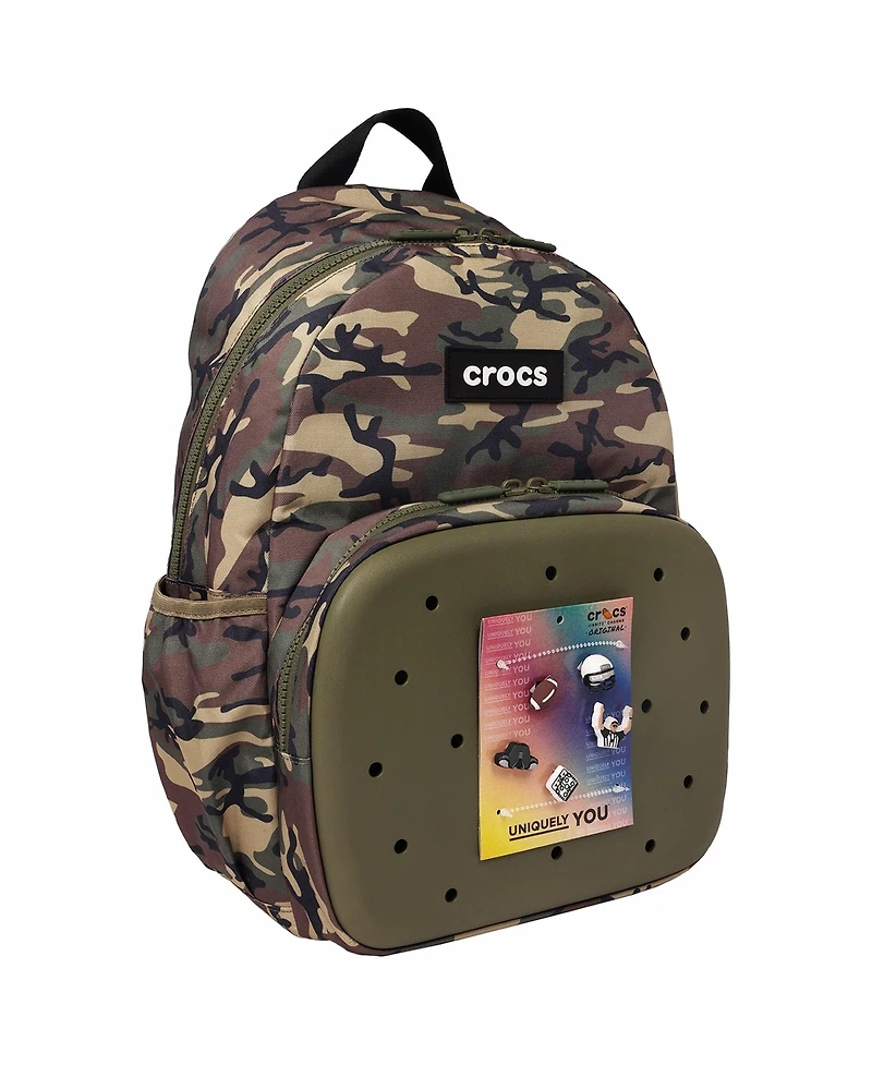 Crocs Camo Back to School Backpack with Eva Front Pocket Customizable Jibbitz Backpack