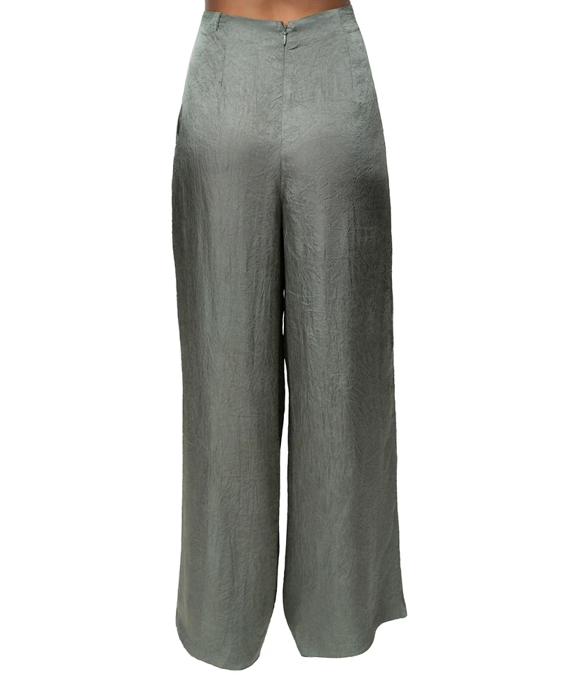 Jluxlabel Women's Sundown High-Waisted Wide-Leg Acetate Pants