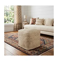 HomeRoots 18" Jute Pouf Ottoman