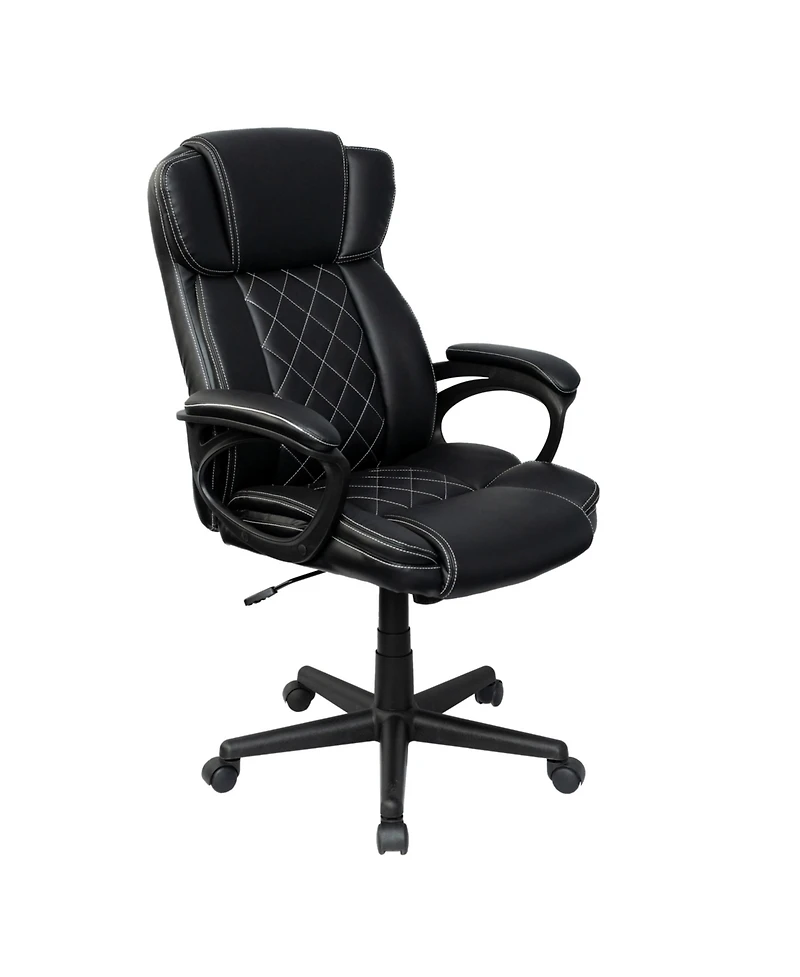 Flynama Ergonomic Executive Faux Leather Office Chair,Diamond-Stitched High Back Chair
