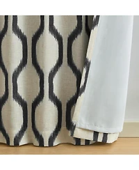 Threadmade Renzo Ikat Geometric Linen Room Darkening Rod Pocket/Back Tab Curtain