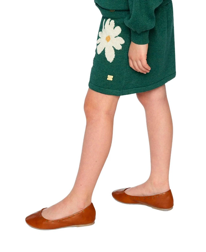 Deux par Deux Little and Big Girl (size 6 to 12 ) Knitted Skirt Jasper Printed