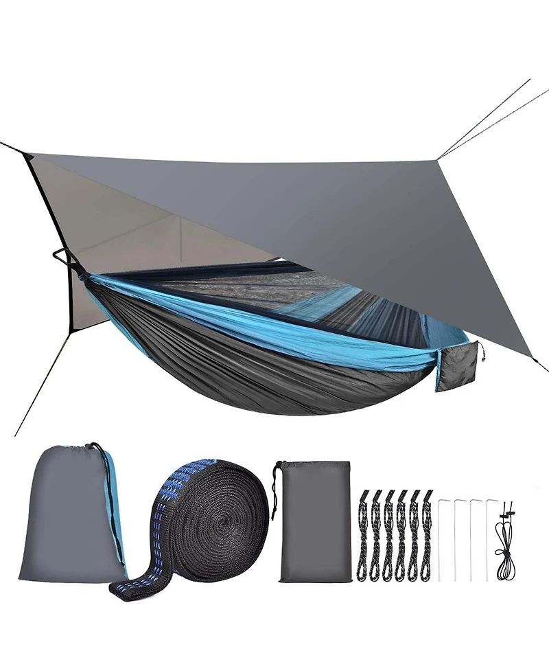 Piscifun Camping Hammock With Mosquito Net Rain Fly Heavy Duty Parachute Nylon Outdoor Gear
