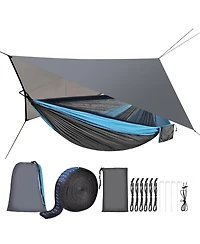 Piscifun Camping Hammock With Mosquito Net Rain Fly Heavy Duty Parachute Nylon Outdoor Gear