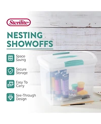 Sterilite Large Nesting ShowOffs, Stackable Clear File Box with Lid, (6 Pack)