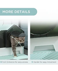 Ruie Hooded Cat Litter Box with Litter Mat and Dual Deodorizers