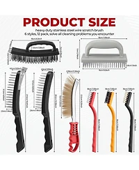 Xdovet Stainless Steel Wire Brush Set Metal Scraper Rust Welding Slag