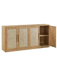 Clihome 67" Rattan 4-Door Buffet Cabinet